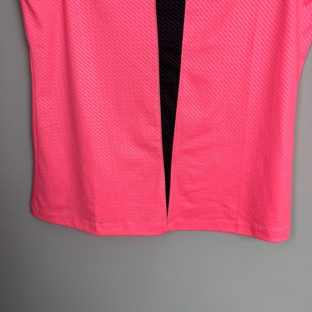 JAMIE SADOCK | Neon Coral Pink and Black Zipper Tank Top Women’s Size Small - Picture 5 of 9